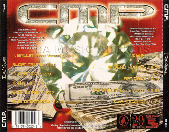 Da Game by C.M.P. (Causing Much Pain) (CD 1998 Tighter Than Tight 